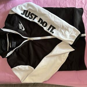 Nike Black and White Jacket with Zip